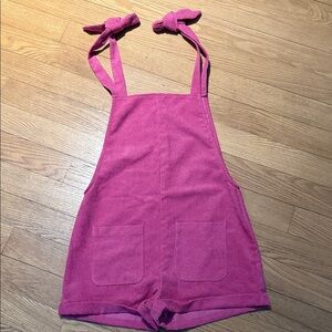 SHEIN Women Pink Overalls with Bow Straps- never worn.